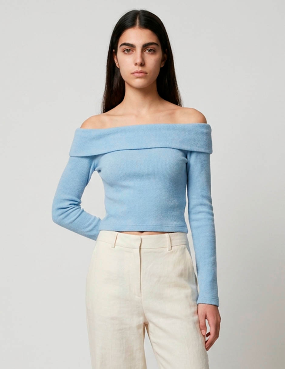 Suéter cuello Bardot para mujer Suéter cuello Bardot para mujer