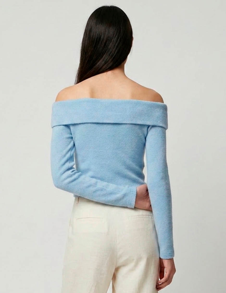 Suéter cuello Bardot para mujer 2