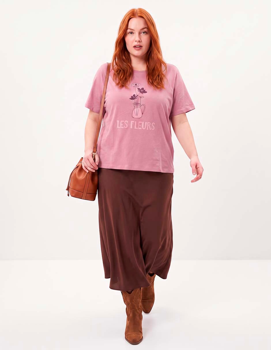 Playera manga corta cuello redondo para mujer 4