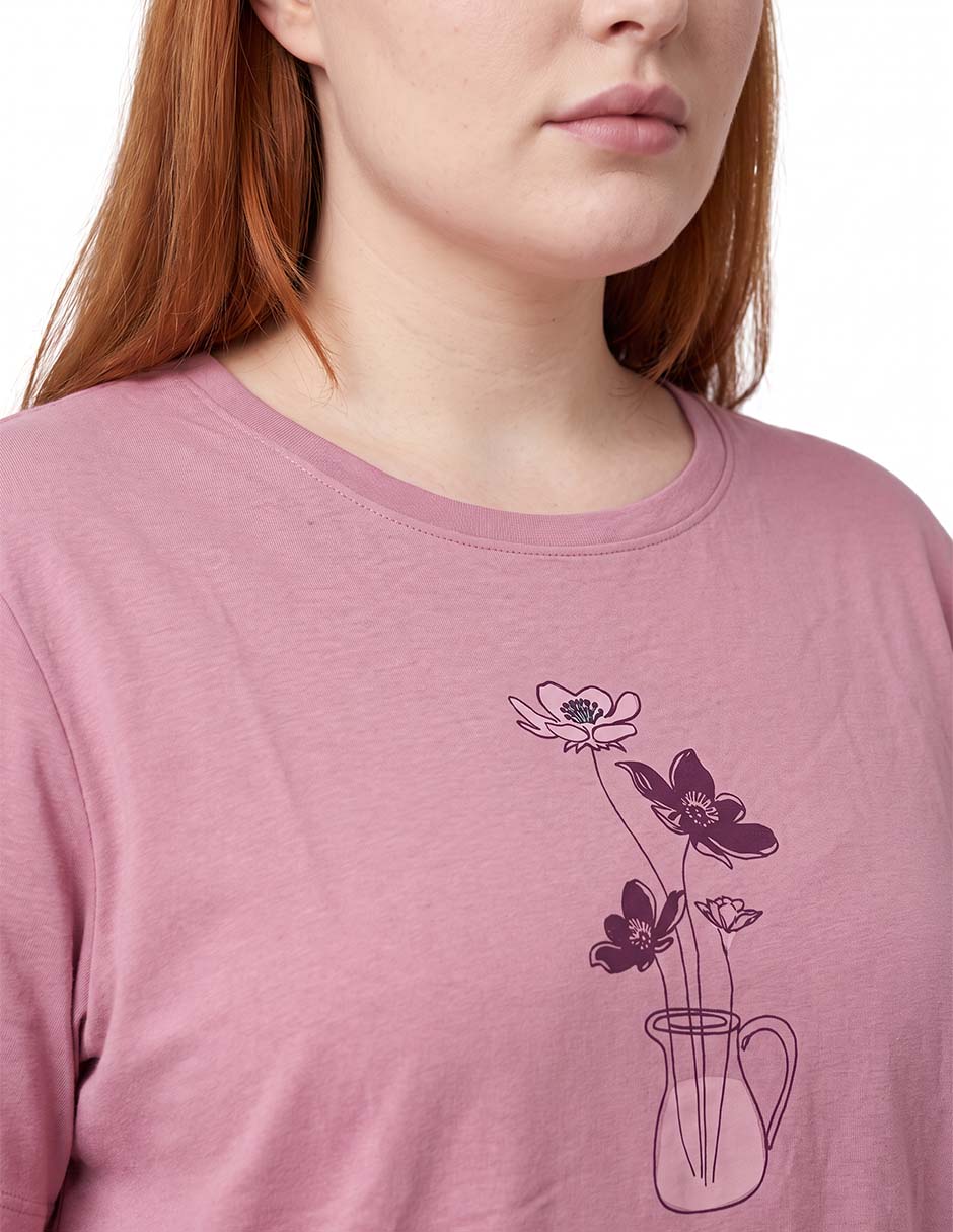 Playera manga corta cuello redondo para mujer 2