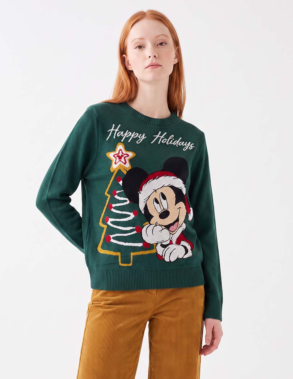 Suéter navideño cuello redondo para mujer Suéter navideño cuello redondo para mujer