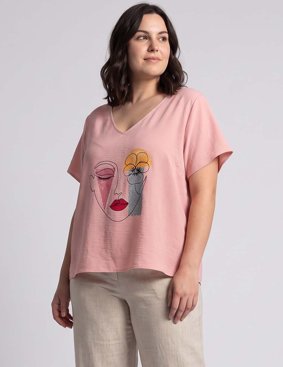 Playera manga corta para mujer