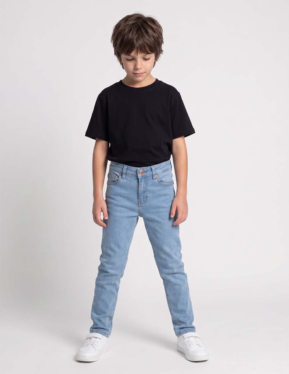 Jeans slim lavado claro para niño