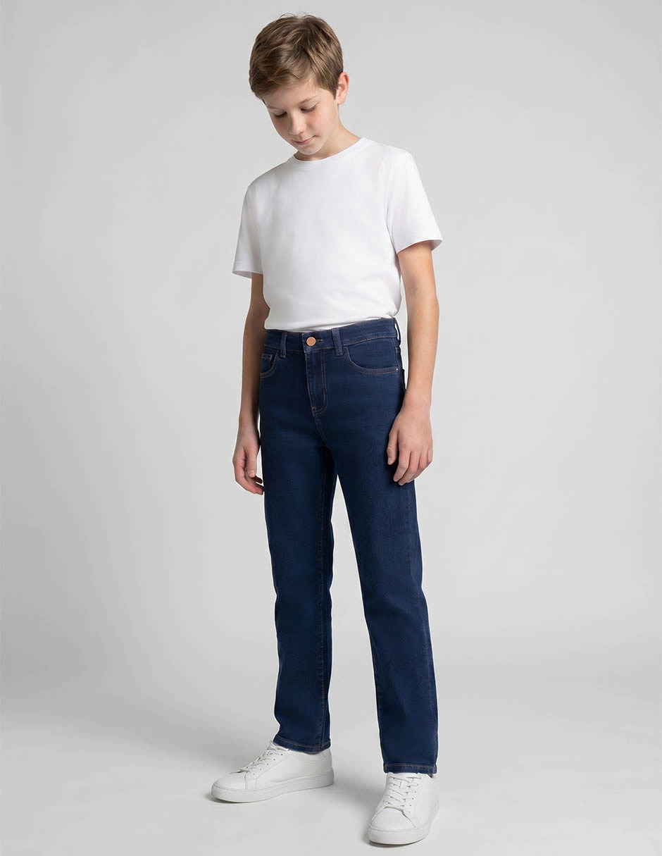 Jeans slim lavado obscuro para niño Jeans slim lavado obscuro para niño