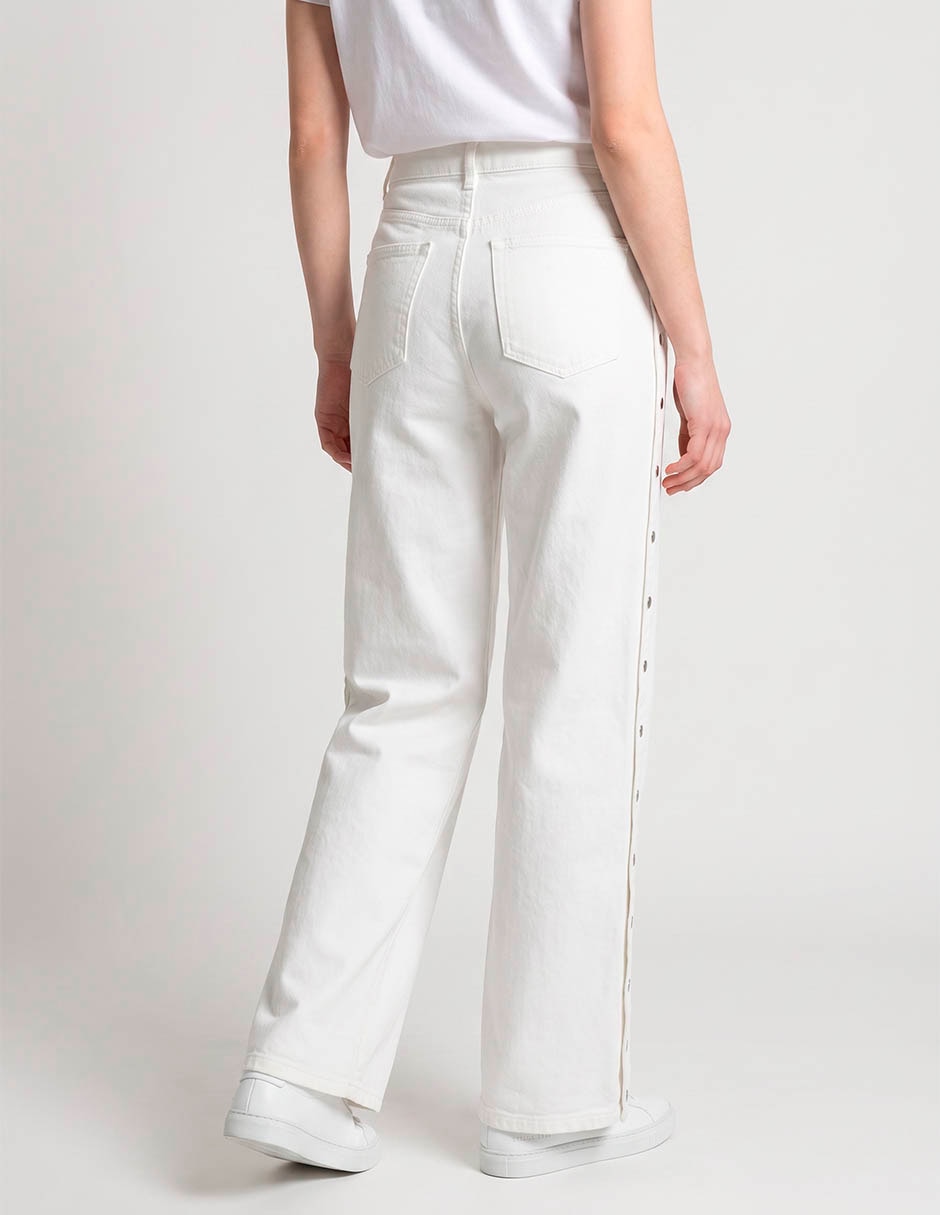 Jeans wide leg corte media cintura para mujer 2