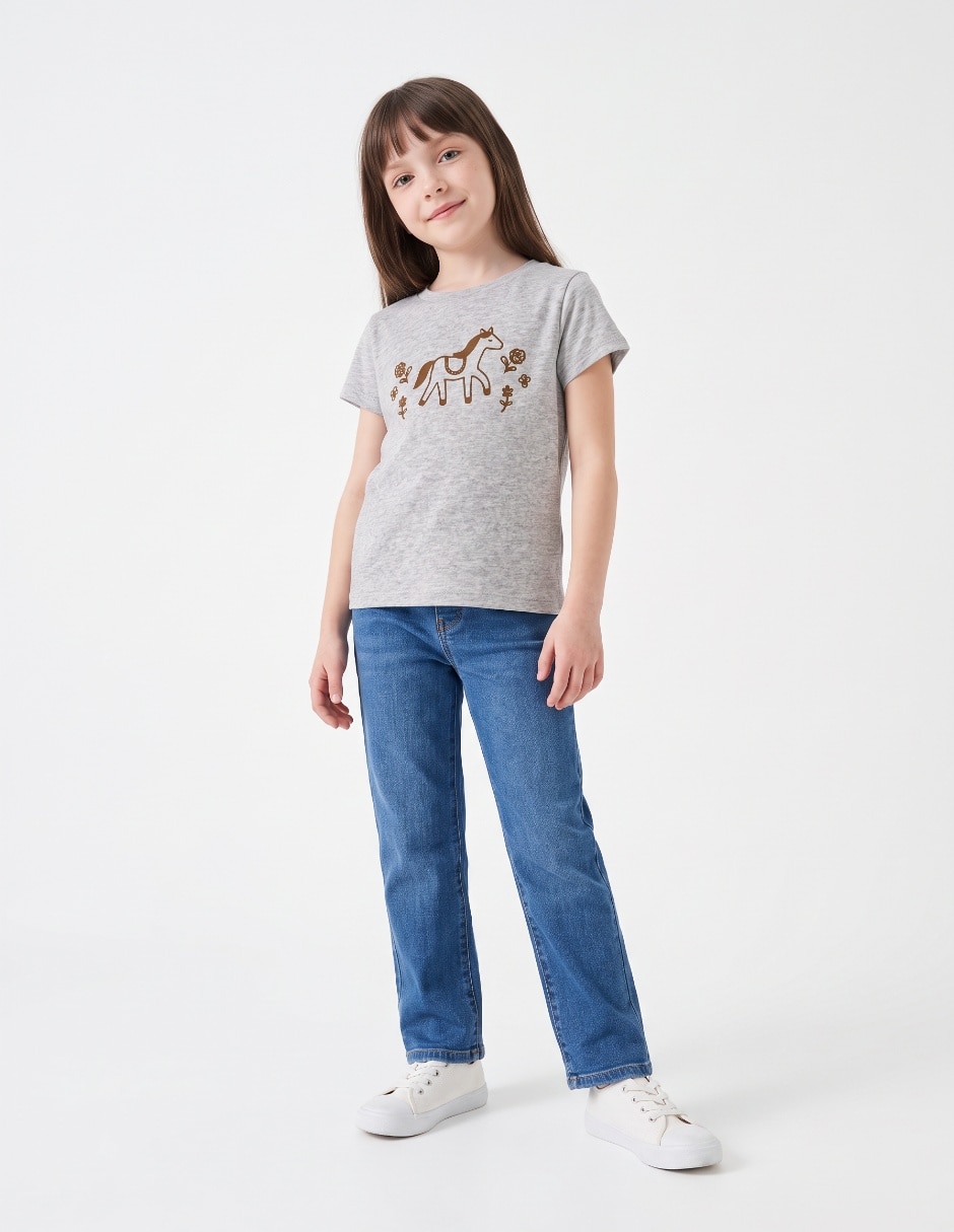 Playera manga corta para niña Playera manga corta para niña