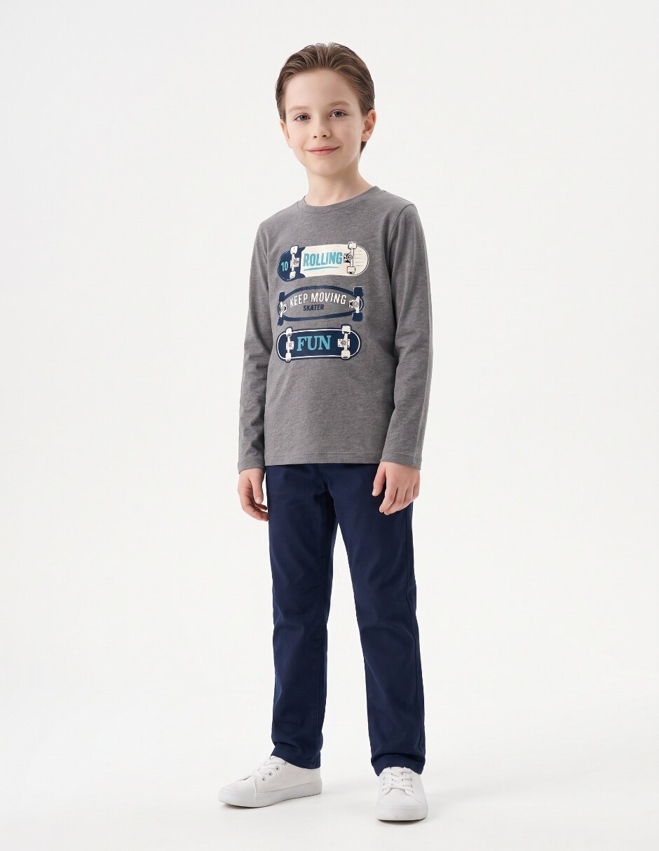 Playera manga larga para niño