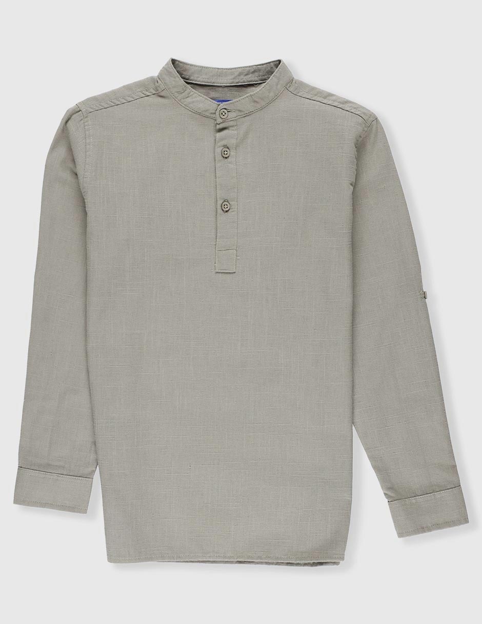Camisa casual de algodón manga larga para niño 2
