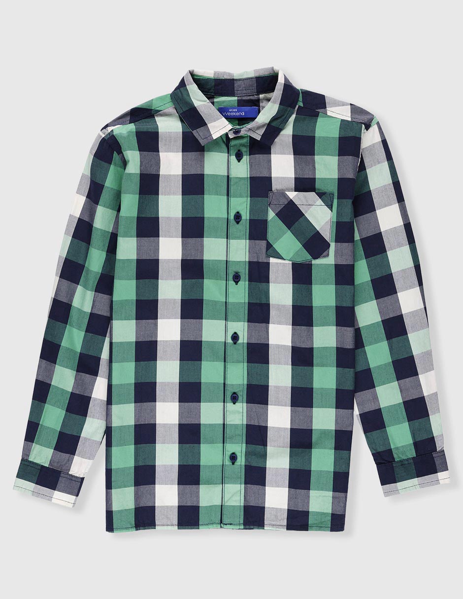 Camisa casual de algodón manga larga para niño 2