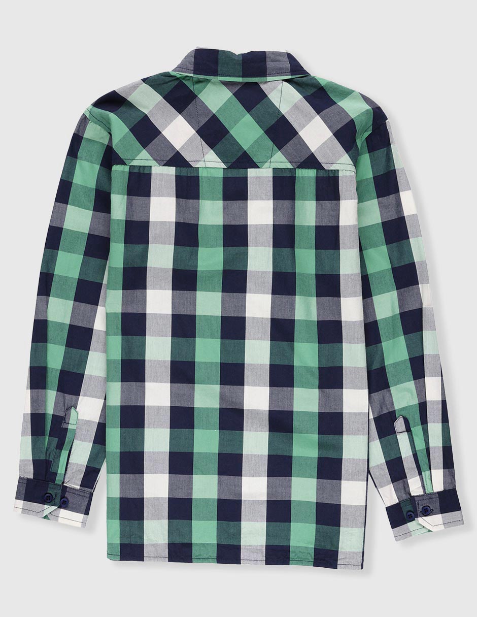 Camisa casual de algodón manga larga para niño 3