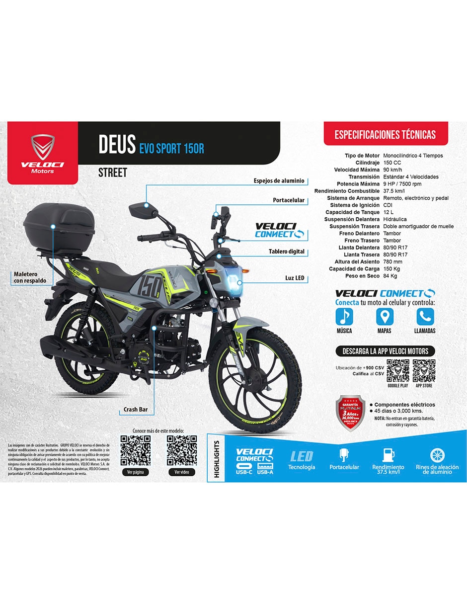 Motocicleta de trabajo DEUS 150CC GRIS 2027 Motocicleta de trabajo DEUS 150CC GRIS 2027