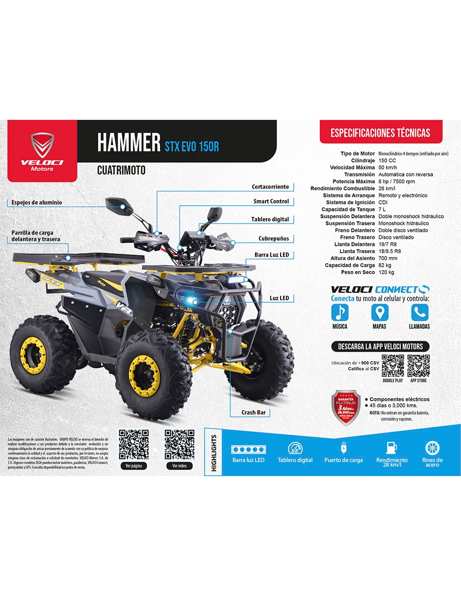 Cuatrimoto Hammer 150CC Gris 2027 2