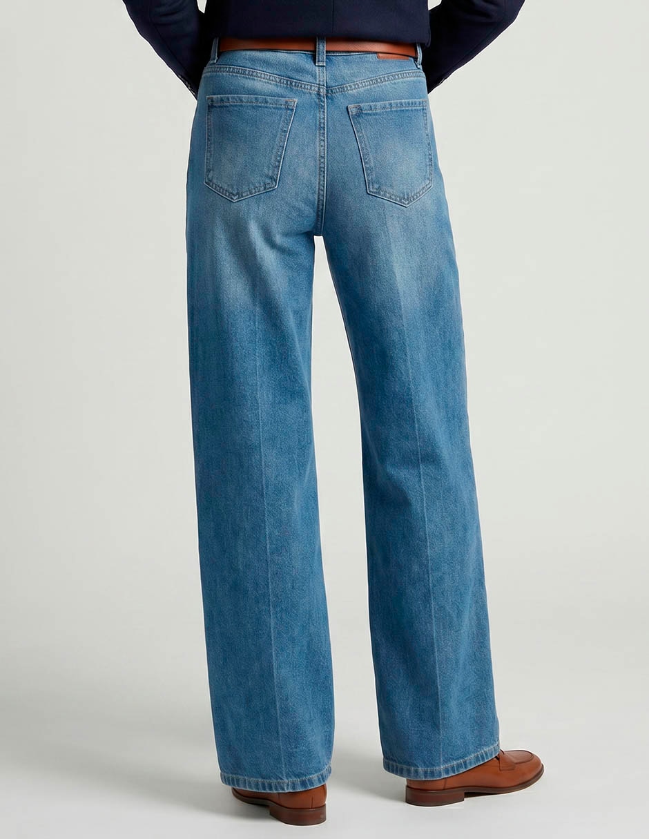 Jeans wide leg weekend a la cintura para mujer