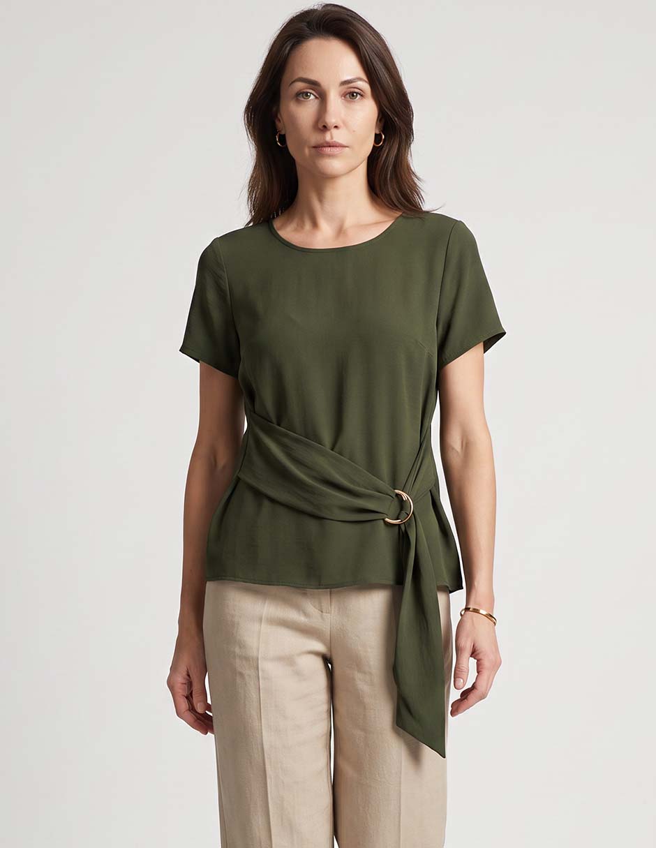 Blusa manga corta para mujer