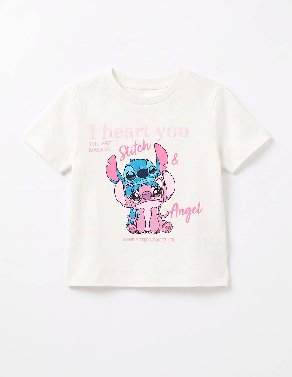 Playera Stitch manga corta para niña 3