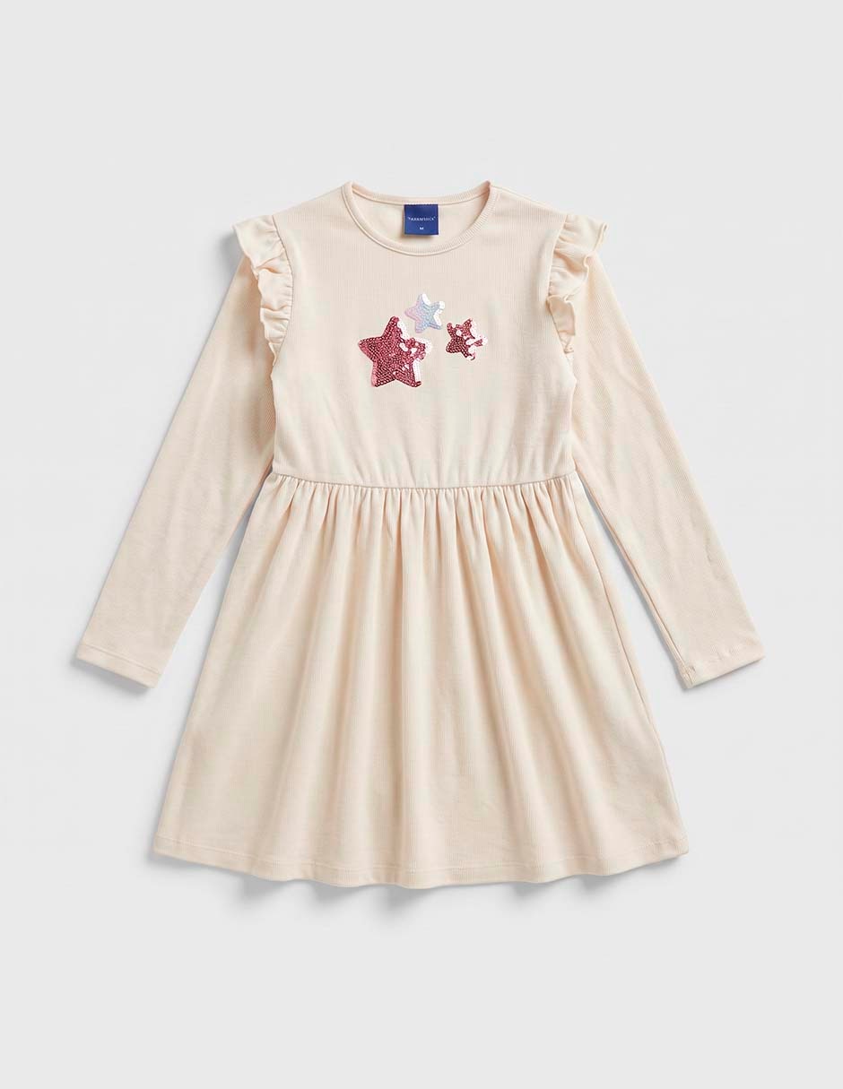 Vestido manga larga para niña