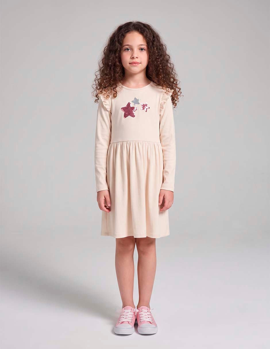 Vestido manga larga para niña 5