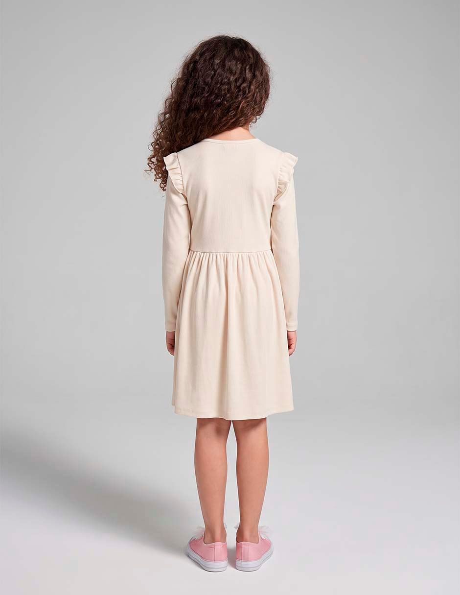 Vestido manga larga para niña 6