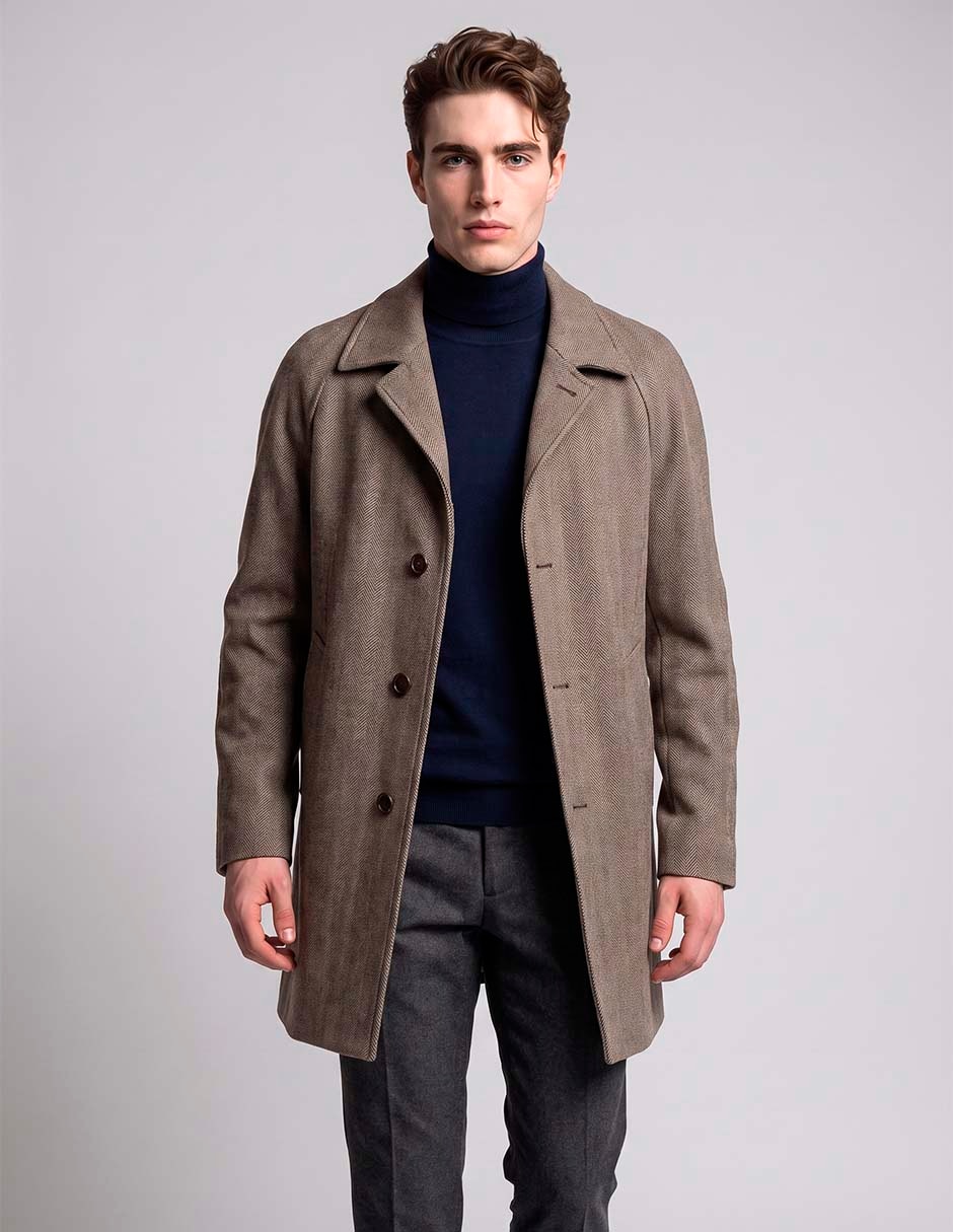 Abrigo con bolsillos estampado a rayas para hombre Abrigo con bolsillos estampado a rayas para hombre