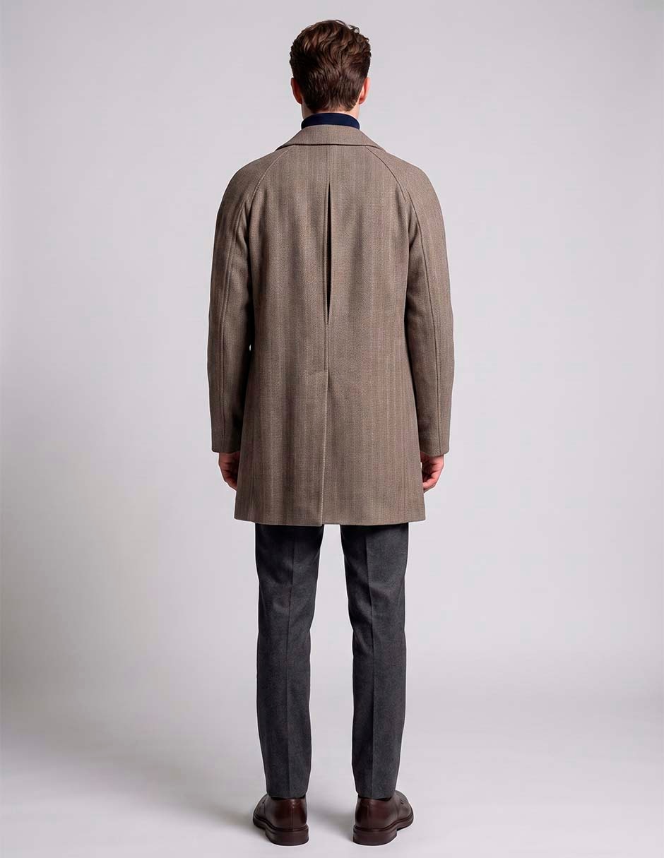 Abrigo con bolsillos estampado a rayas para hombre 2