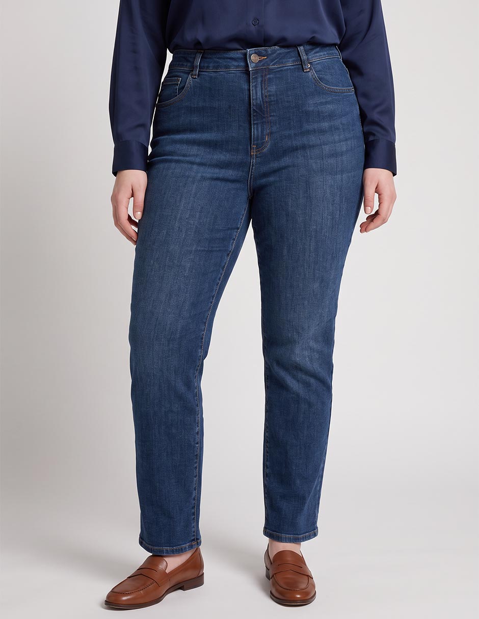 Jeans straight corte cintura para mujer Jeans straight corte cintura para mujer