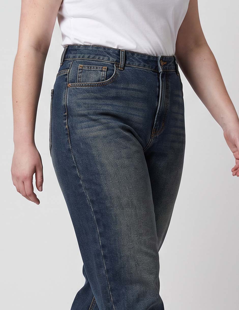 Jeans slim corte cintura alta para mujer 2