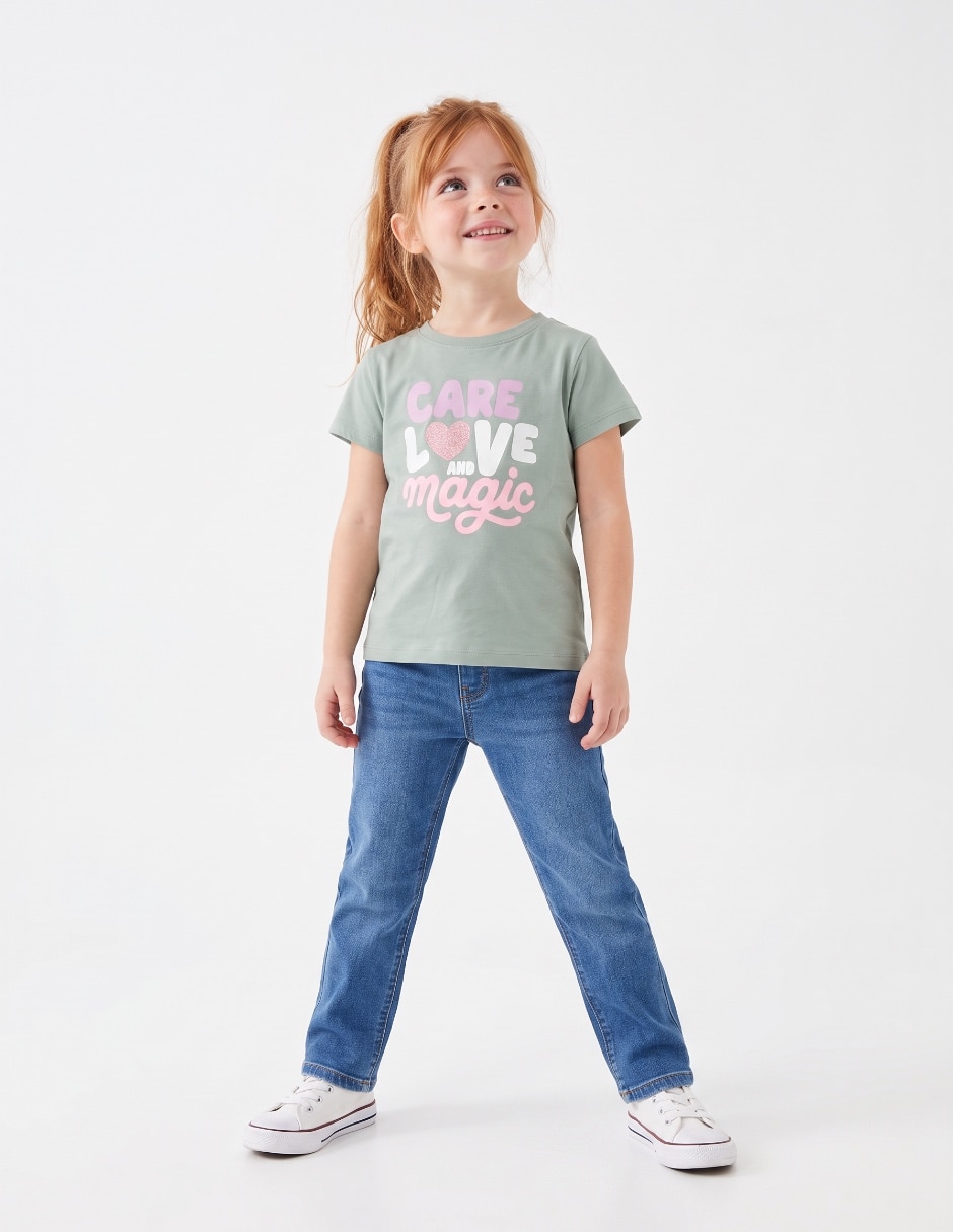Playera manga corta para niña