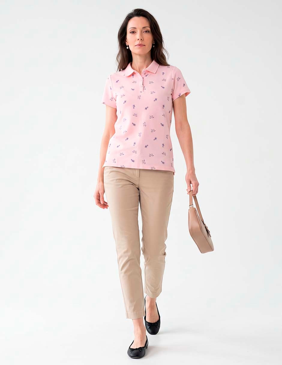 Playera manga corta cuello polo para mujer Playera manga corta cuello polo para mujer
