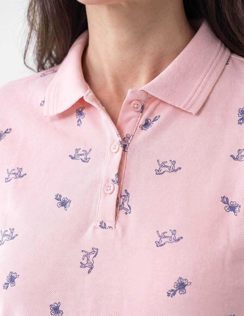 Playera manga corta cuello polo para mujer 3