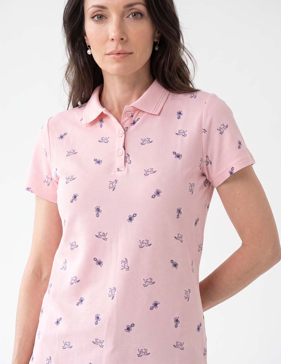 Playera manga corta cuello polo para mujer 4