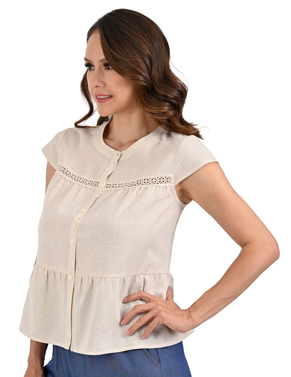 Blusa manga corta para mujer 4