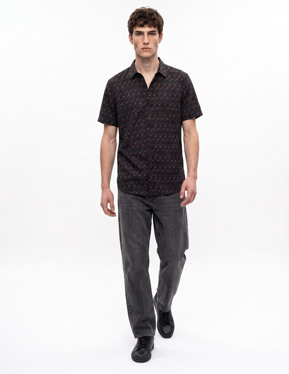 Camisa casual manga corta para hombre 4