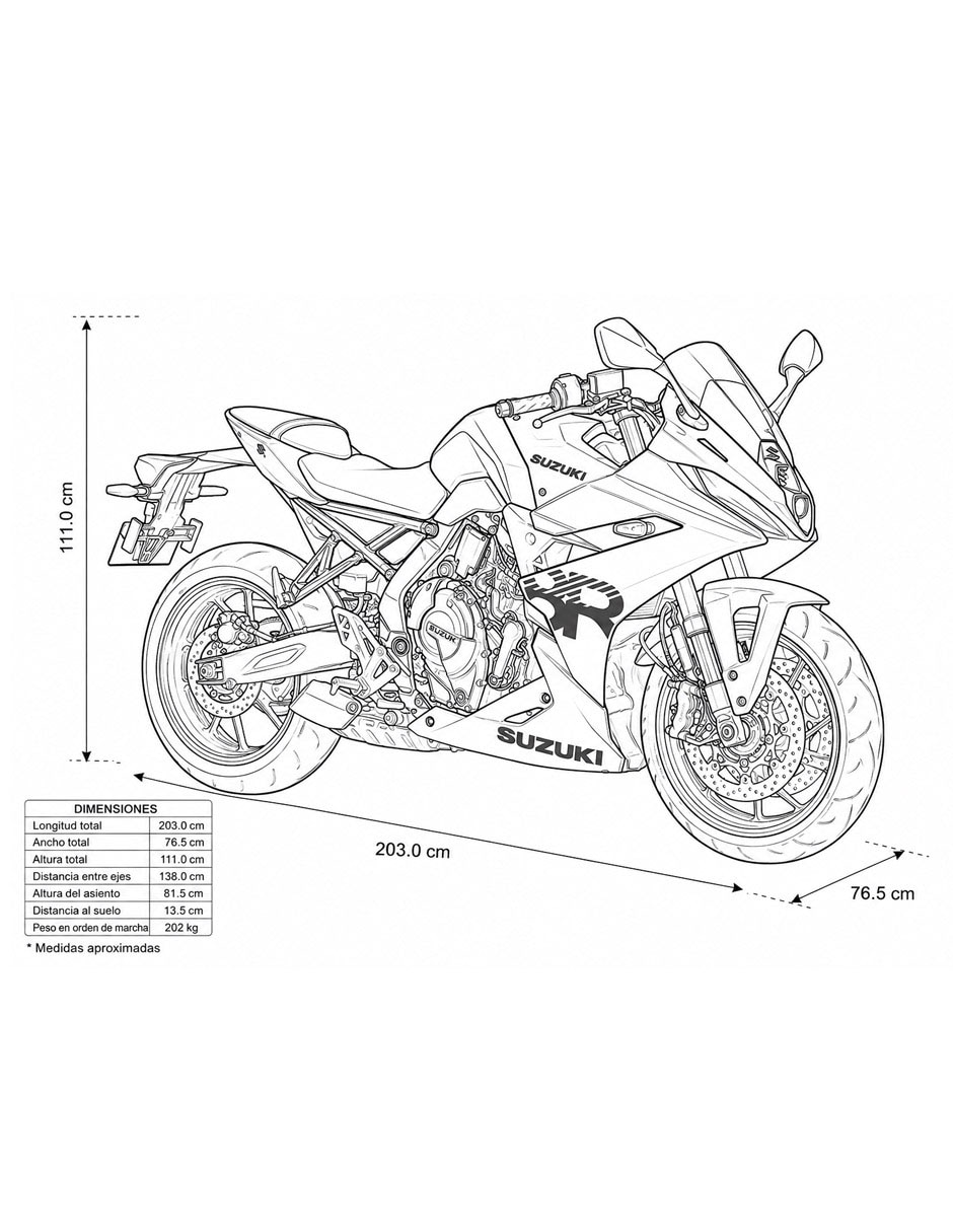 Motocicleta deportiva Suz Gsx 8R 800Cc Azul 2027 6