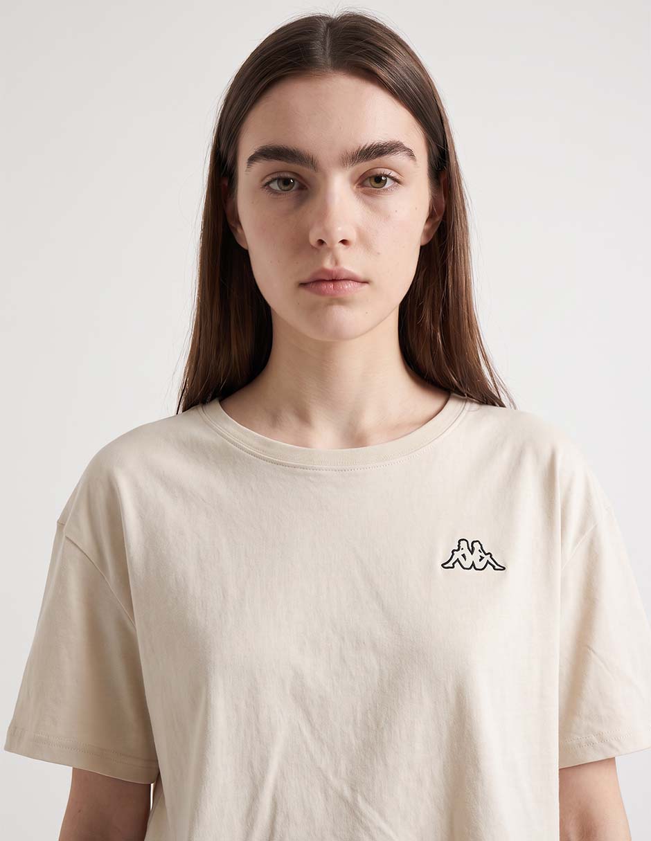 Playera manga al codo cuello redondo para mujer 4