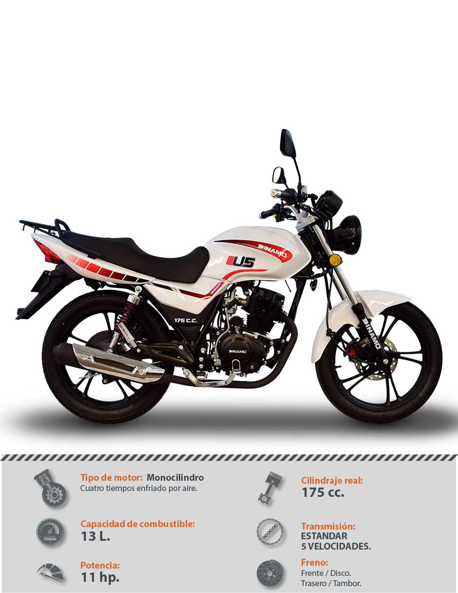 Motocicleta de trabajo DIN 2027 U5 175CC BLANCO 2027 3