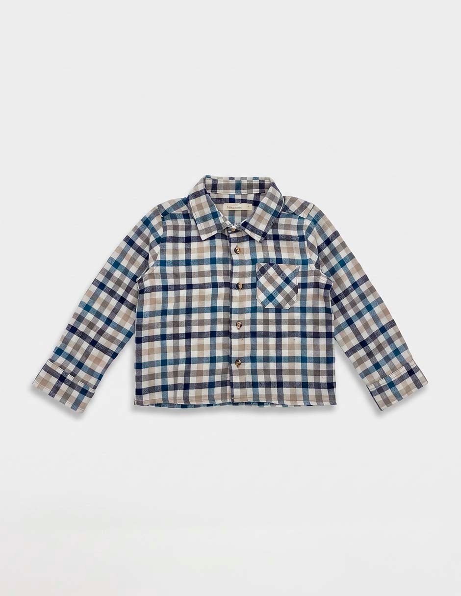 Camisa casual de algodón manga larga para niño Camisa casual de algodón manga larga para niño
