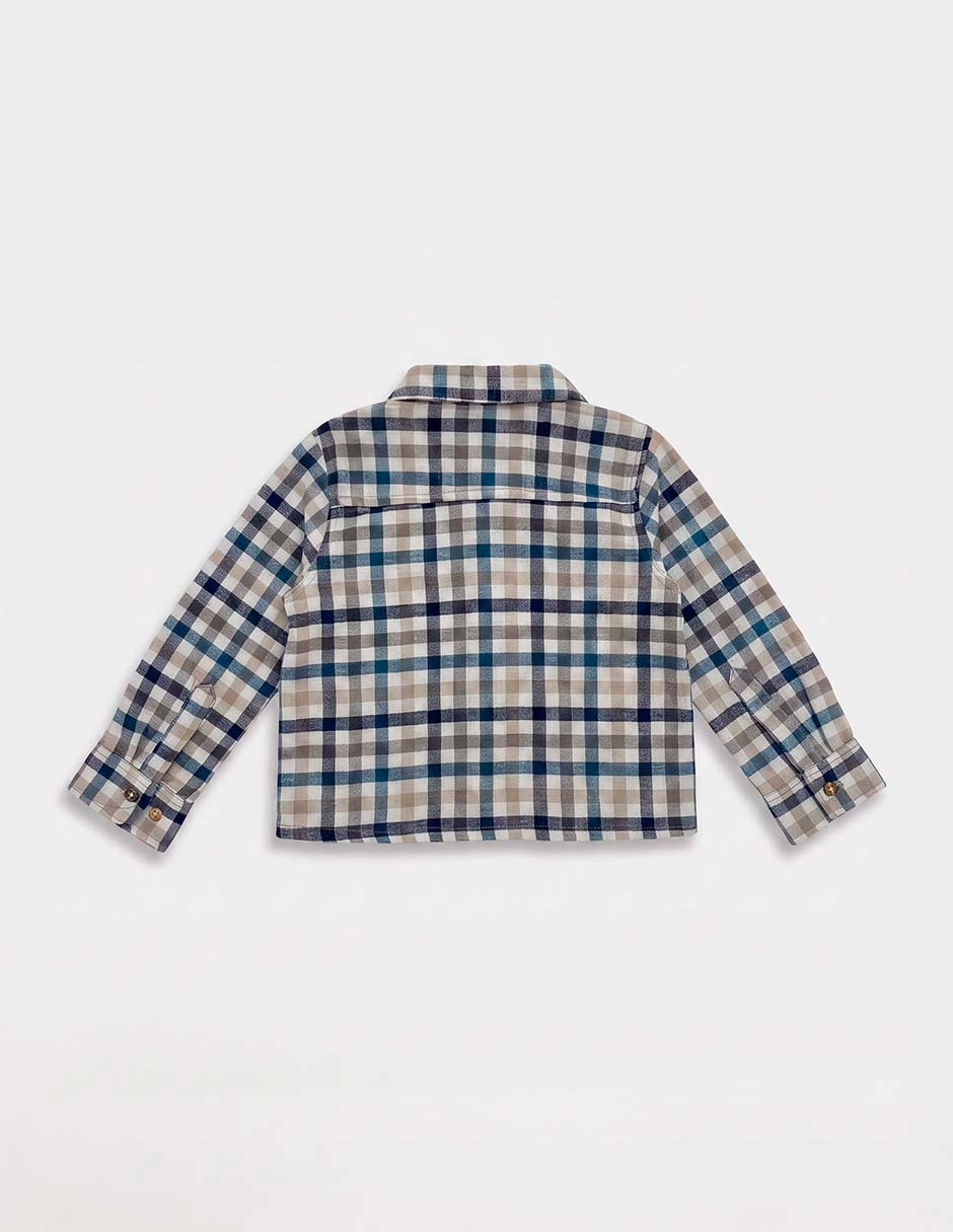 Camisa casual de algodón manga larga para niño 5