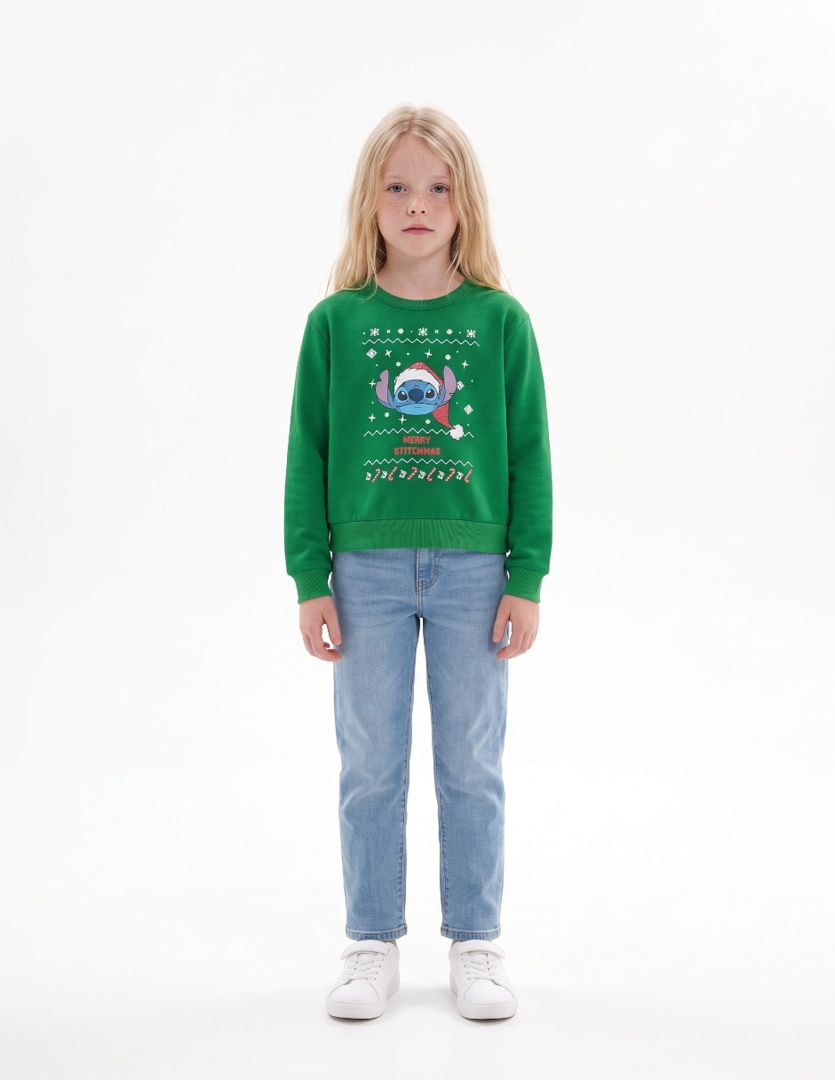 Sudadera navideña Stitch para niña Sudadera navideña Stitch para niña