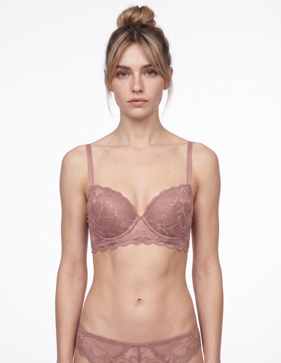 Brassiere balconette con copa para mujer Brassiere balconette con copa para mujer