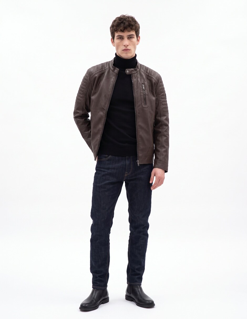 Chamarra casual con bolsillos para hombre 3