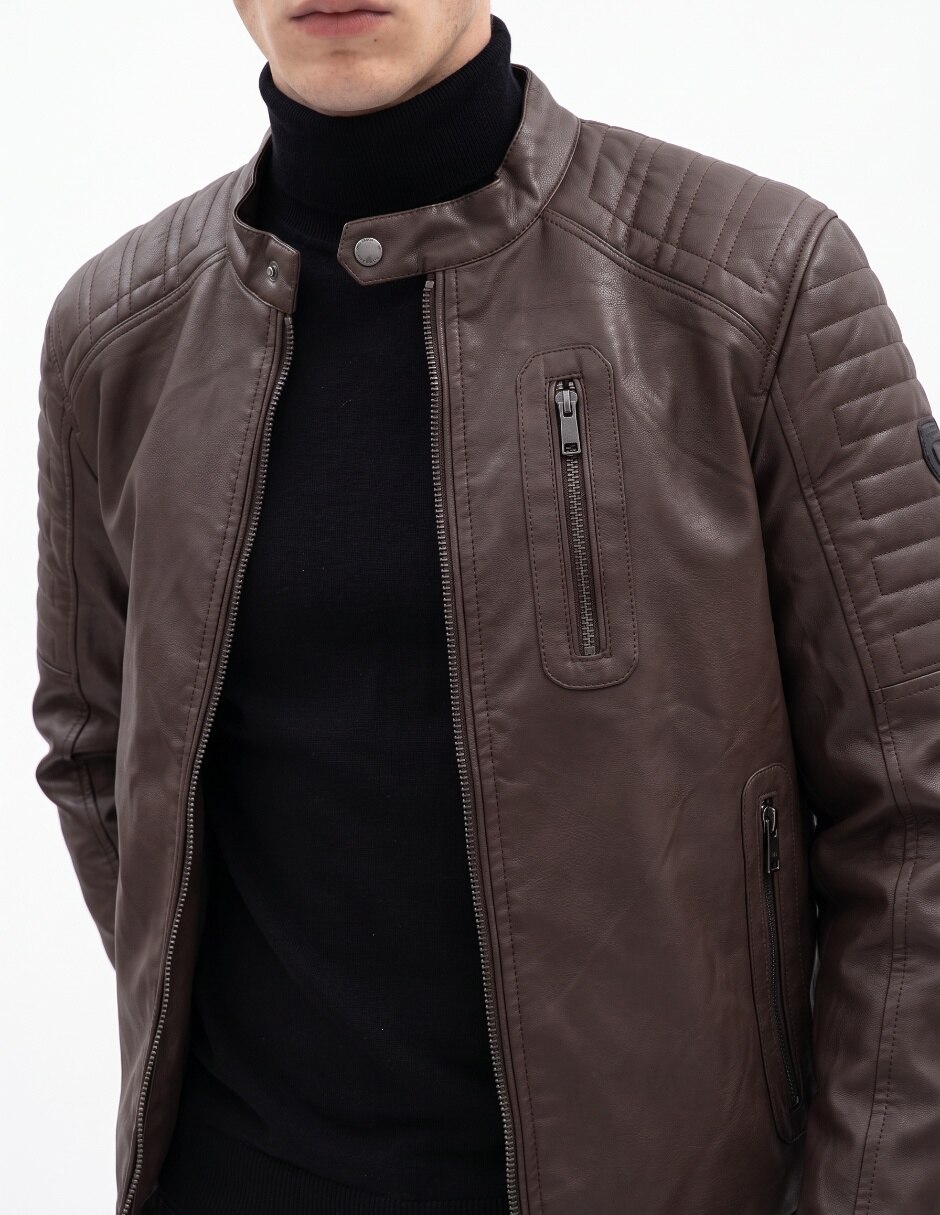 Chamarra casual con bolsillos para hombre 4