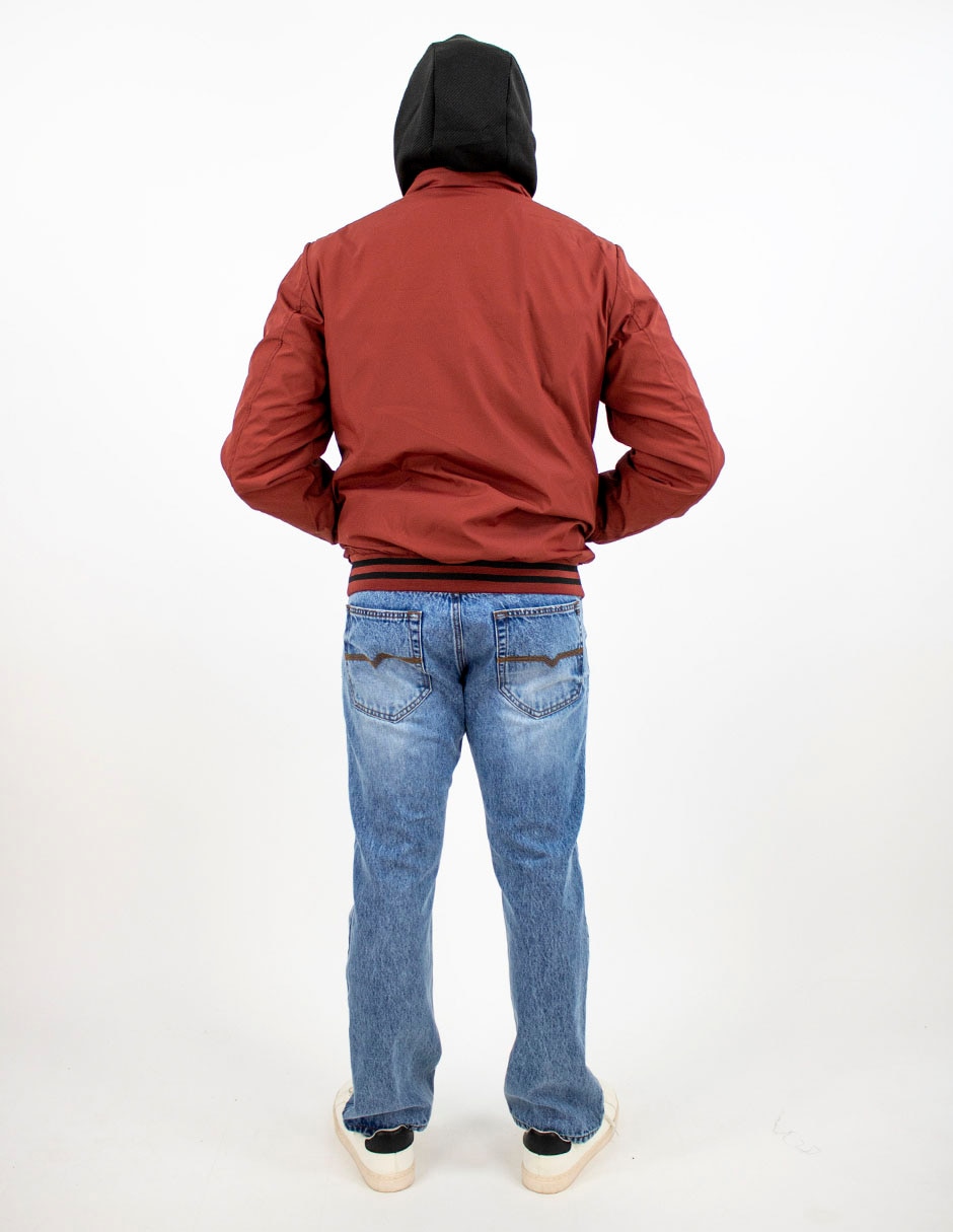 Chamarra casual efecto doble prenda para hombre 2