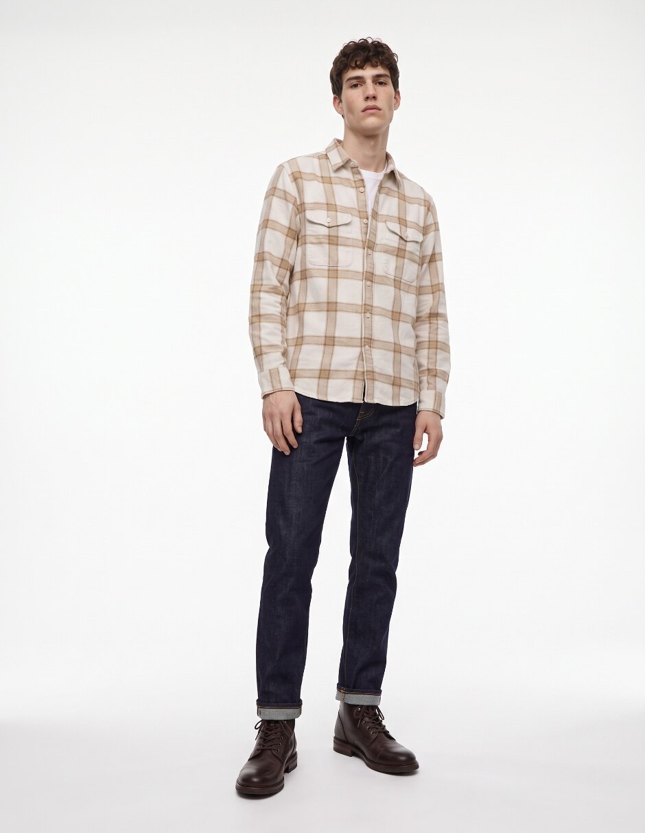 Camisa casual de algodón manga larga para hombre 3