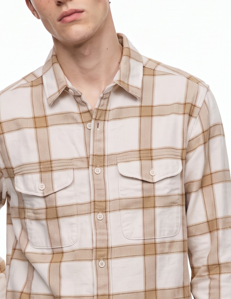 Camisa casual de algodón manga larga para hombre 4