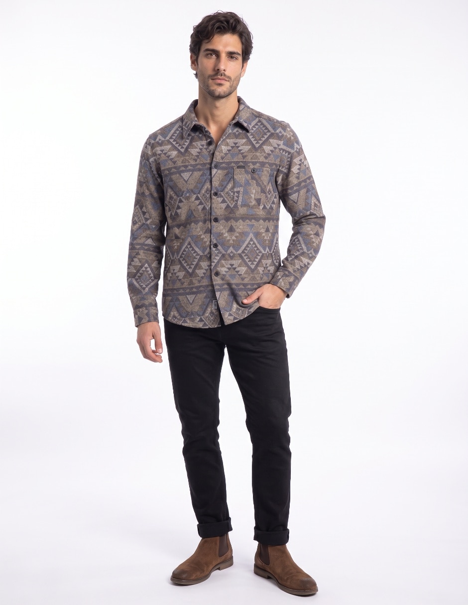 Camisa casual manga larga para hombre 3