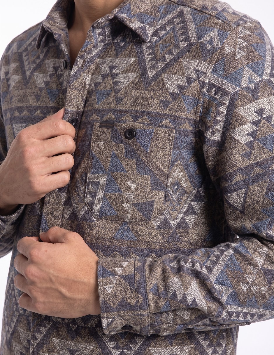 Camisa casual manga larga para hombre 4