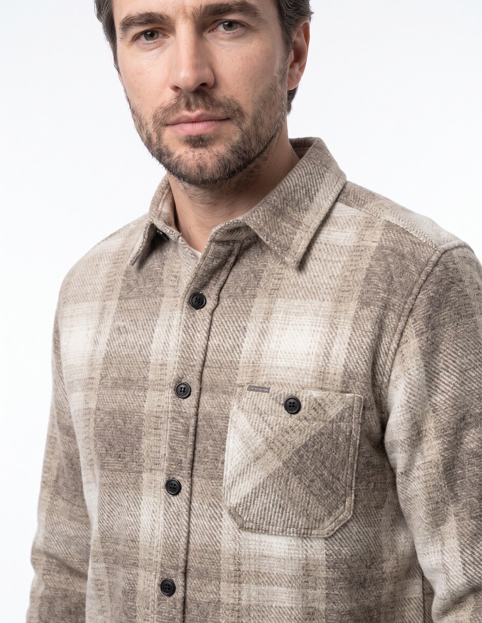 Camisa casual manga larga para hombre 4