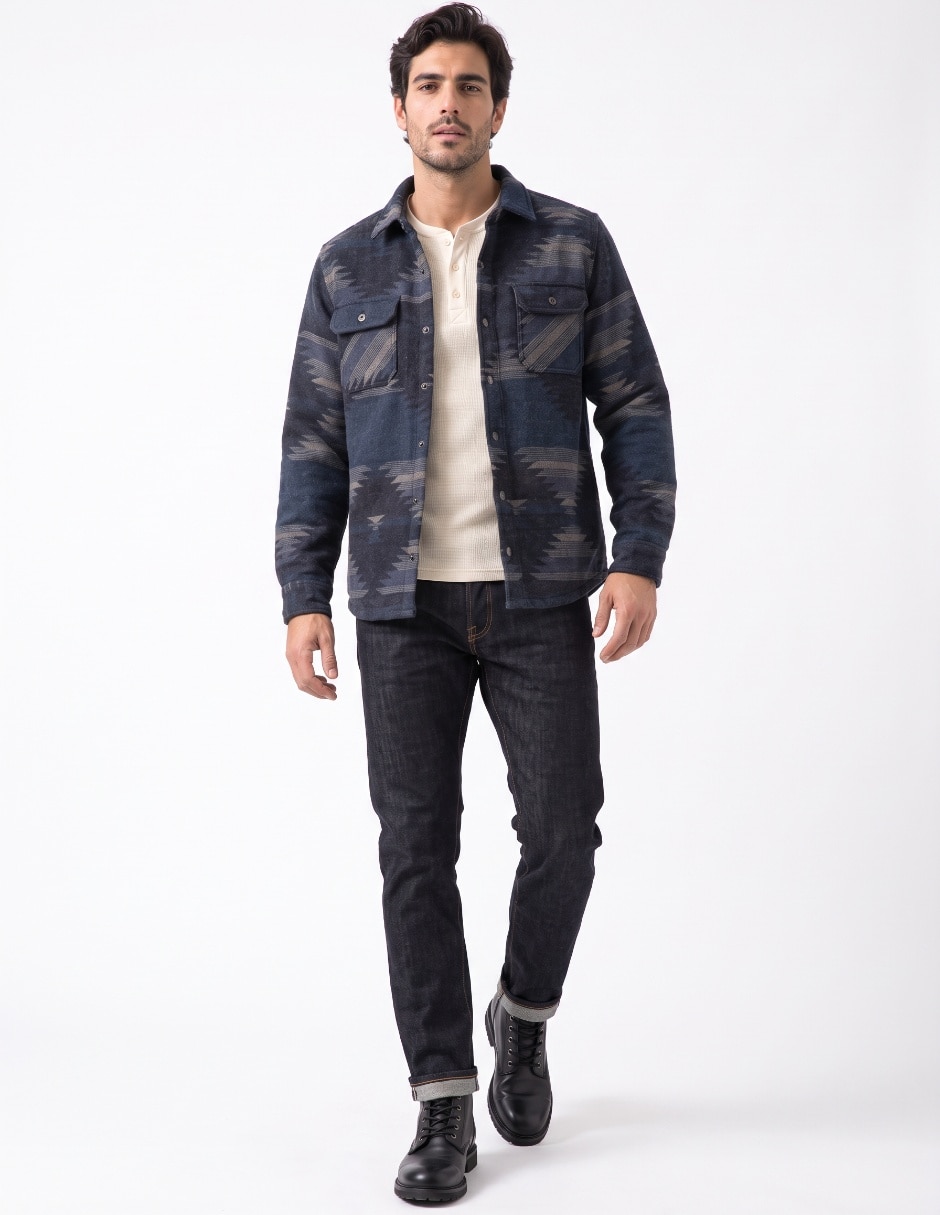 Sobrecamisa casual manga larga para hombre 3