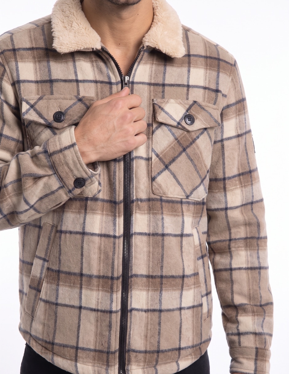 Sobrecamisa casual manga larga para hombre 4