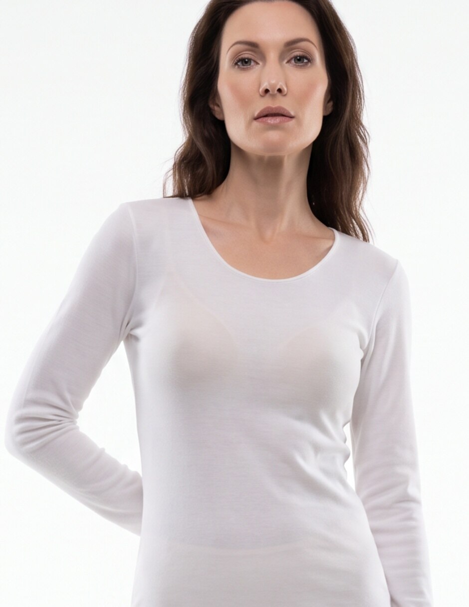 Playera manga larga cuello redondo para mujer 3